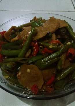 Tumis buncis bakso pedas manis