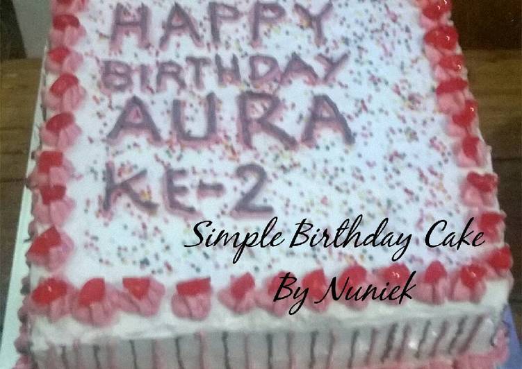 gambar untuk resep KUE TART SEDERHANA/SIMPLE BIRTHDAY CAKE (Dikukus, Tanpa Mixer,  Tanpa Telur)