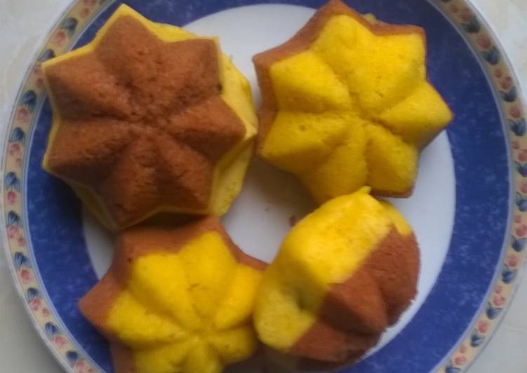 resep lengkap untuk Cake kukus labu kuning bentuk sakura