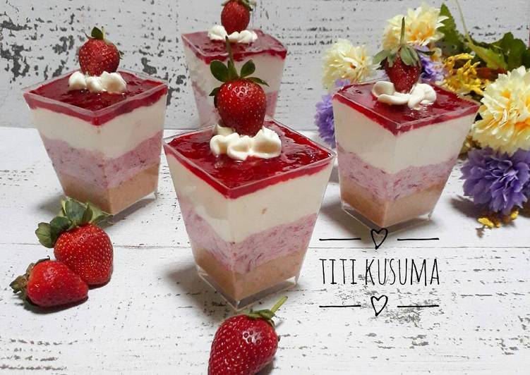 resep makanan No bake strawbery cheesecake