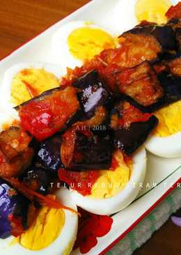 Telur Rebus Siram Terong Balado