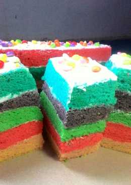 Steamed Rainbow cake