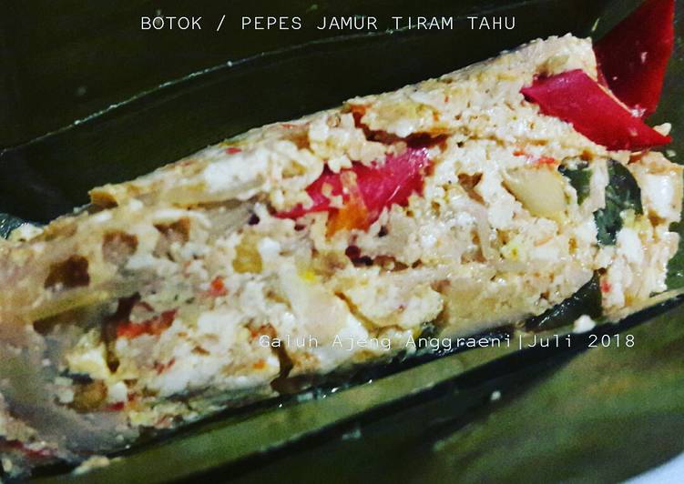 resep makanan Botok / pepes jamur tiram tahu