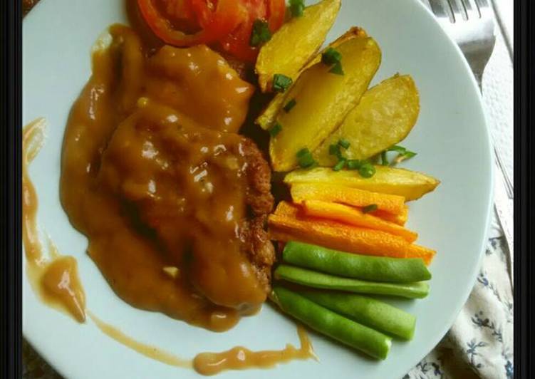 resep makanan Steak Sapi Lada Hitam