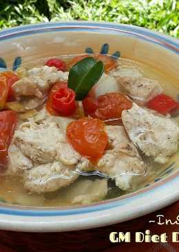 Menu Diet GM hari ke 5, Ayam kukus tomat ala Indi (Makan siang/malam)