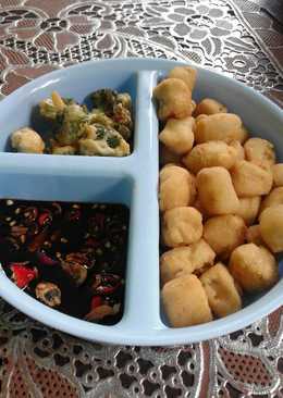 Tempura brokoli feat Tahu saus kecap