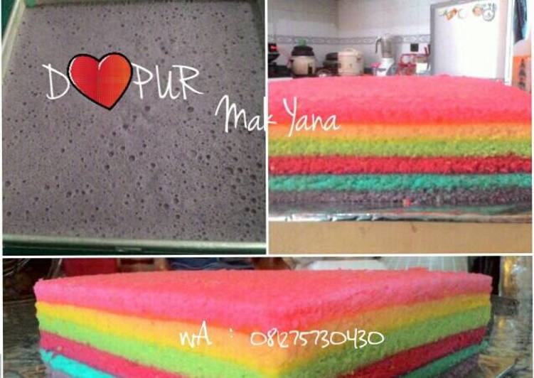 resep masakan Rainbow Cake (kukus)