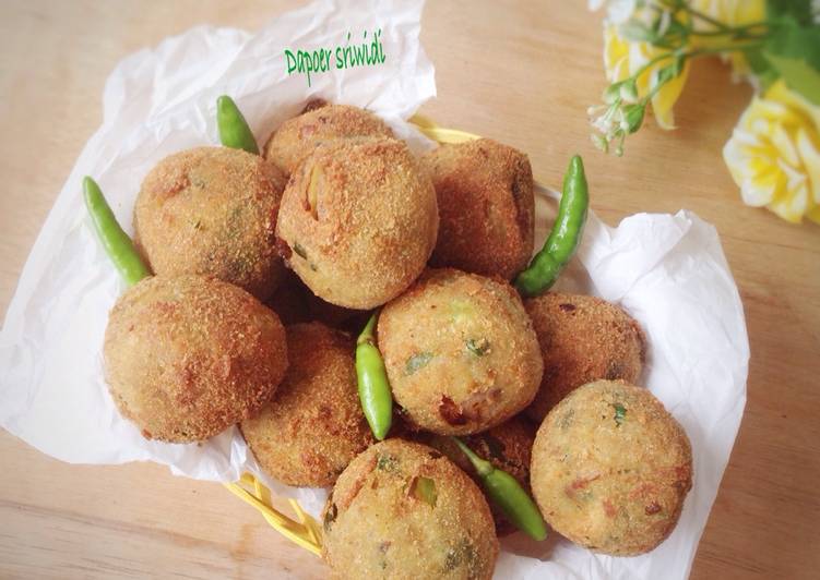 resep makanan Kroket kentang teri (#postingrame2_gorengan)