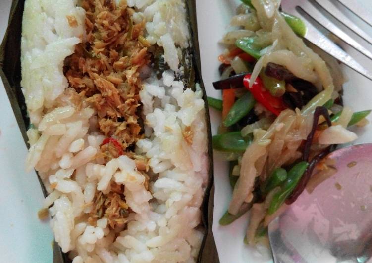 bahan dan cara membuat Nasi Bakar Bandeng Presto Purwokerto