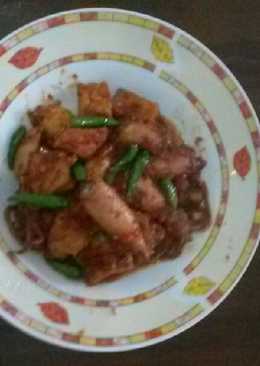 Balado cumi asin campur tahu