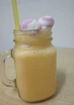 Jus mangga, orange, coconut ice cream