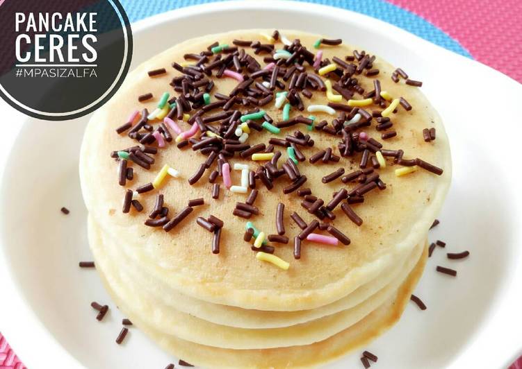 bahan dan cara membuat Pancake Ceres (Mpasi 13m+)