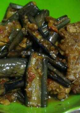 Terong+tempe balado pedeeesss+asem manis