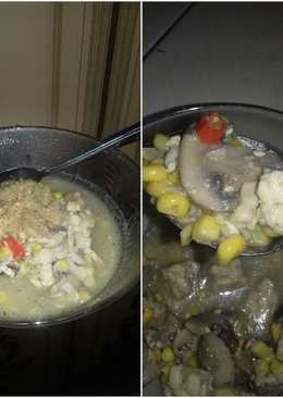 Sup jagung+jamur + ayam ala diet kenyang hughes