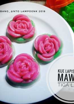 Kue Lapis Susu Mawar 3 Lapis