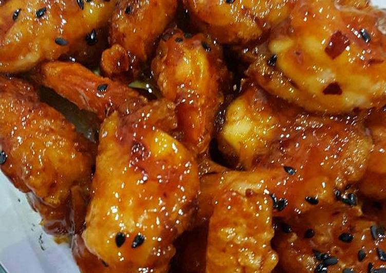 resep masakan Udang goreng saos madu pedas