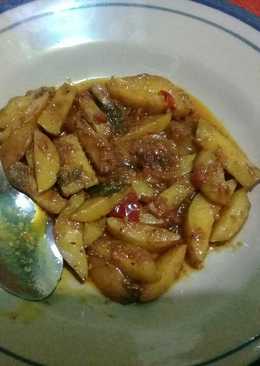 Tumis jengkol bumbu kunyit pedas