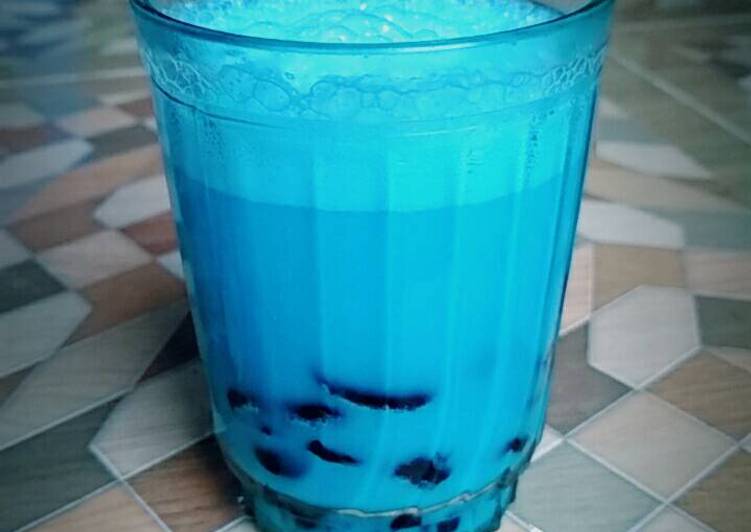 resep makanan Es bubble blue berry