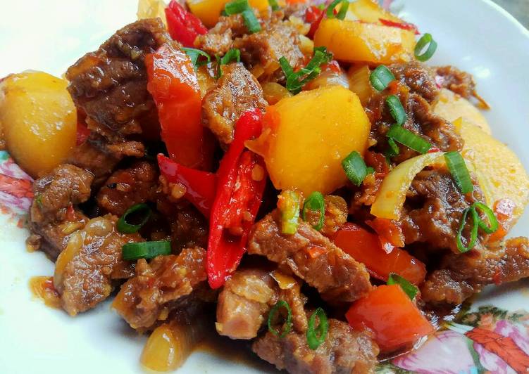 resep lengkap untuk Krengsengan sapi pedas low kolesterol?? #kitaberbagi