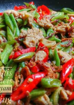 Tumis buncis ayam giling