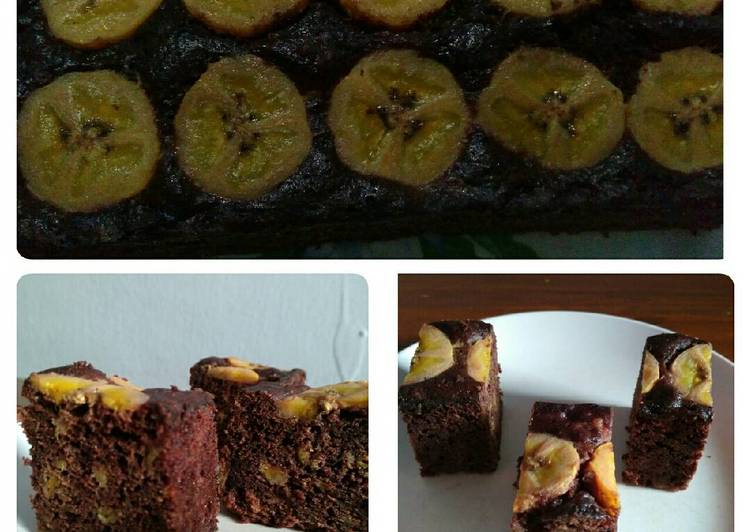 bahan dan cara membuat Brownies pisang kukus no mixer