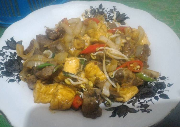 resep Oseng ati ampela plus tahu