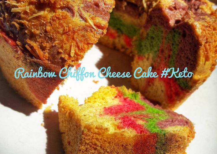 gambar untuk cara membuat Rainbow Chiffon Cheese Cake #Ketobetic #KBF #Ketopad