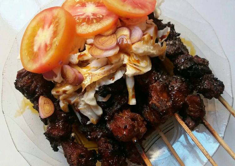 resep makanan Sate sapi bumbu kecap #kitaberbagi