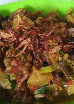 Jantung ayam + bakso bumbu rica rica