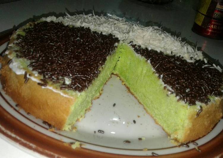 gambar untuk resep makanan Bolu Panggang Pandan coklat keju superrr moisss