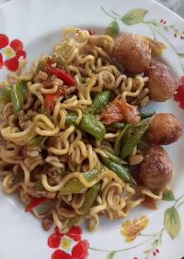 Oseng Mie buncis telur puyuh