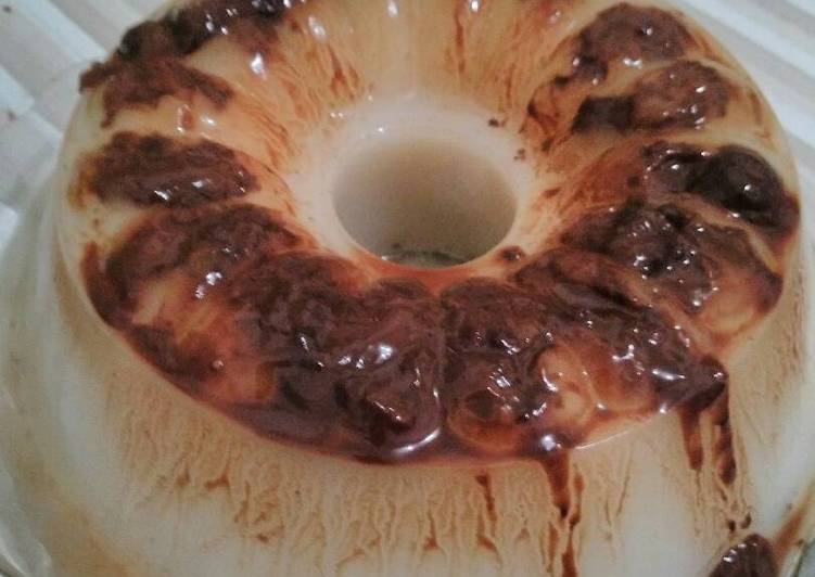 Resep Puding kelapa coklat susu