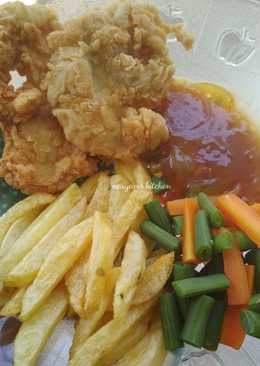 Crispy Chicken Steak with Brown Sauce (Steak Ayam Krispi)