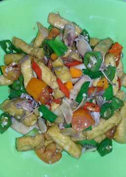 Cumi asin tahu saos tiram