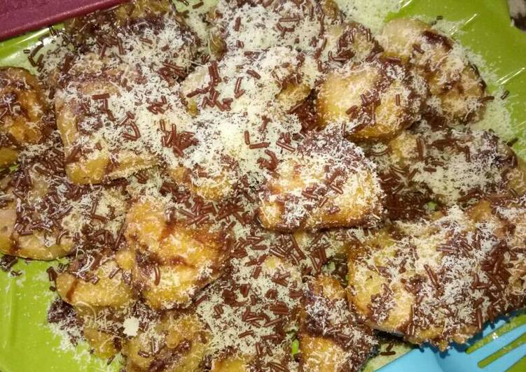 cara membuat Pisang goreng crispy cokelat keju