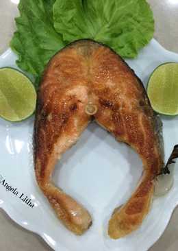 Ikan salmon panggang Teflon #masakan sederhana