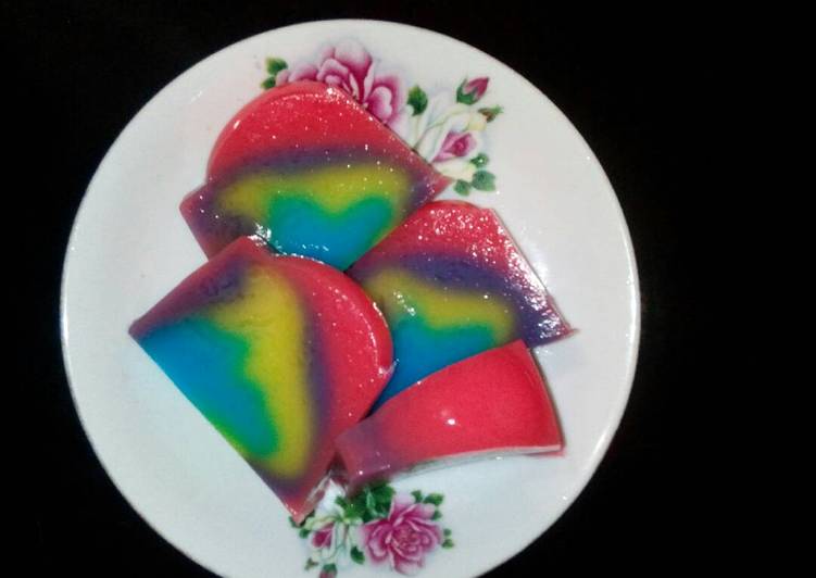 gambar untuk cara membuat Agar2 Marmer Rainbow