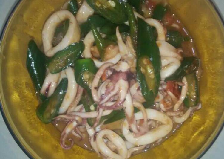 resep masakan Oseng Cumi Pedas