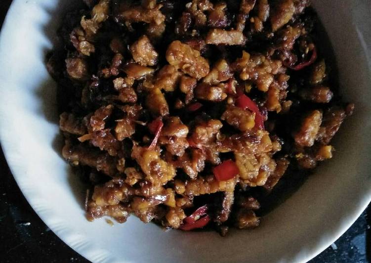 bahan dan cara membuat Sambel Goreng Tempe Kering Dan Sederhana