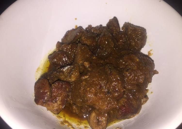 Krengsengan ati dan rempelo ayam