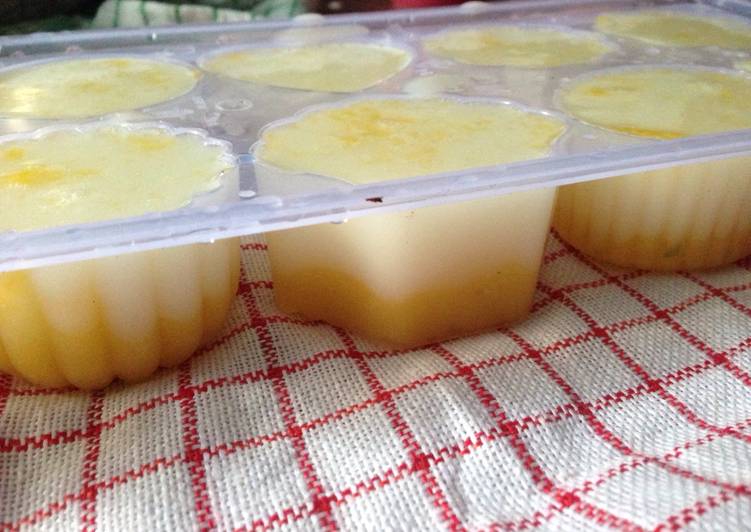 gambar untuk cara membuat Agar-agar susu saos mangga