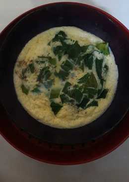 Steam telur kornet dengan sayur pokcoy