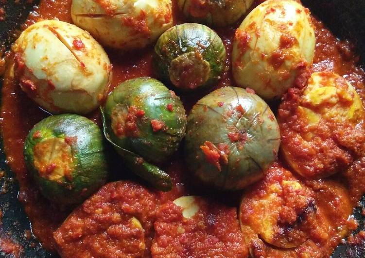 resep lengkap untuk Balado telur terong