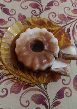 Puding pisang susu marbel