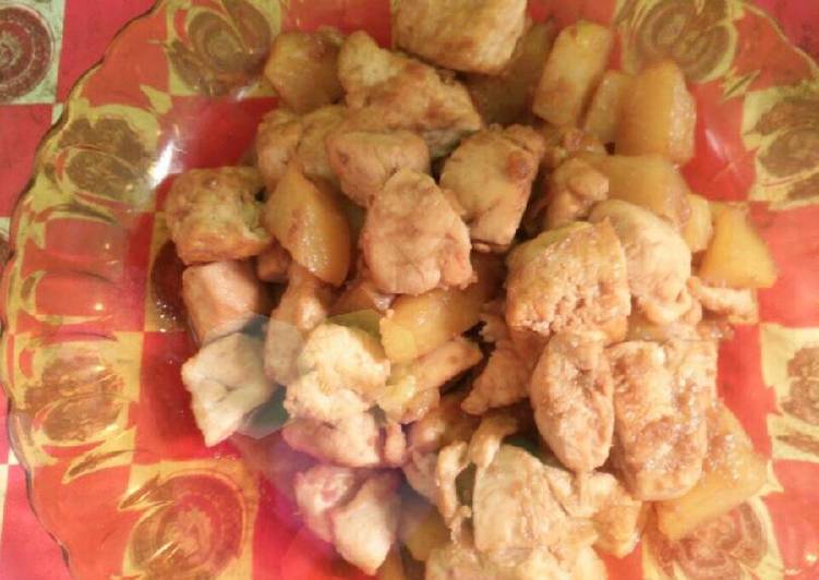 Resep Semur tahu + ayam + kentang kering simple Kiriman dari Nana Zhang
