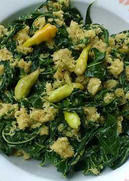 Urap daun singkong bumbu ebi