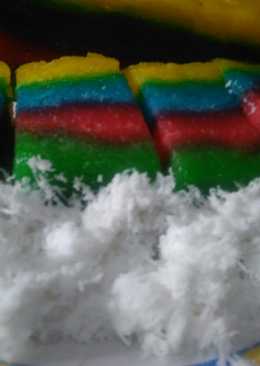 Singkong kukus pelangi