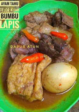 Ayam Tahu Telur Kuah Bumbu Lapis