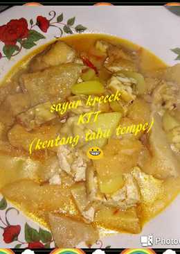 Sayur krecek + kentang, tahu, tempe