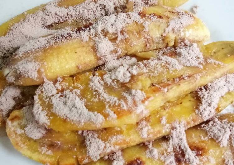 resep makanan Pisang bakar madu susu